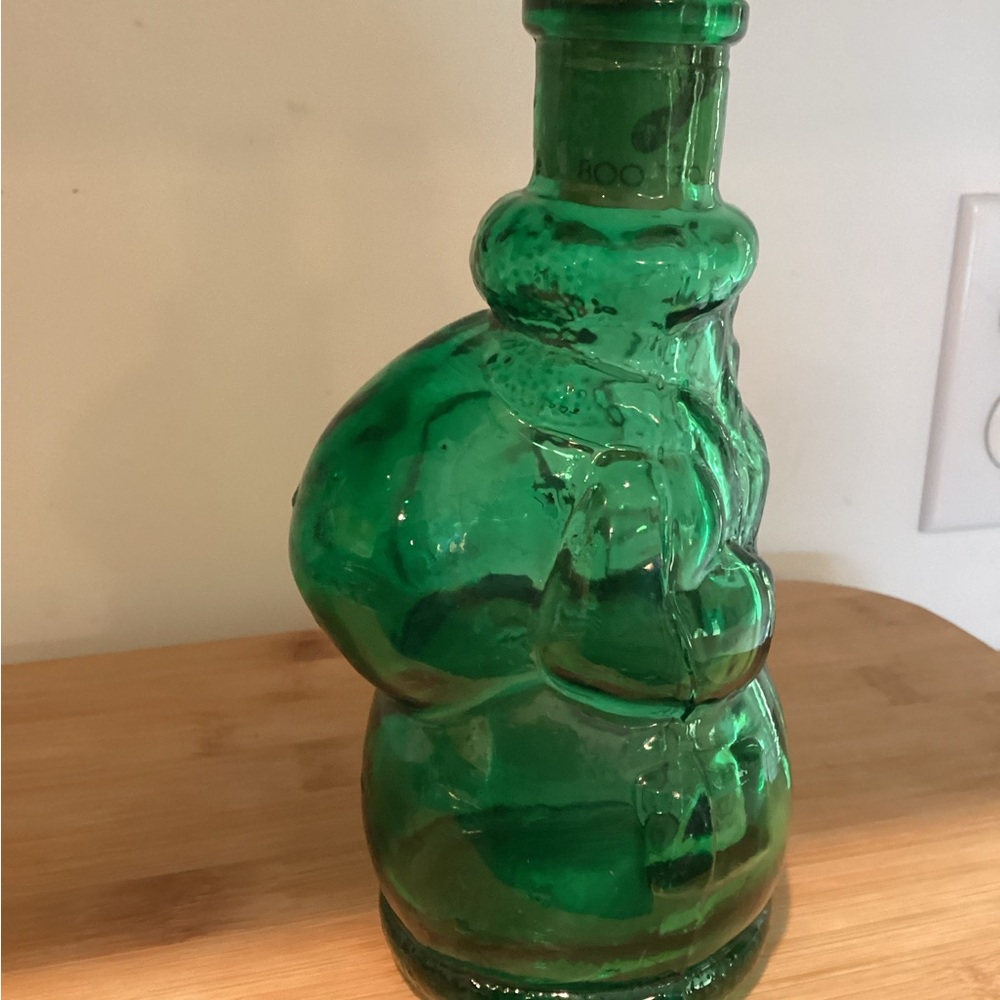 Vintage Green Glass Santa Decanter, Made in SPAIN - Picture 3 of 9